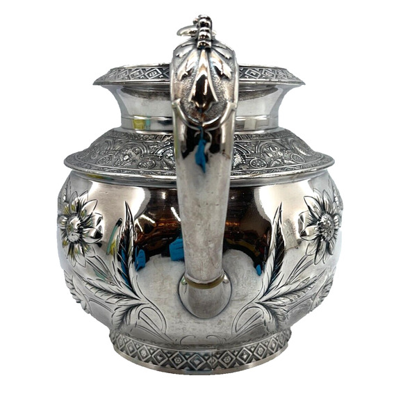 Middletown Plate Co. QuadruplePlate 1041 Hard White Metal #5 Teapot Kettle Vtg - Picture 2 of 12